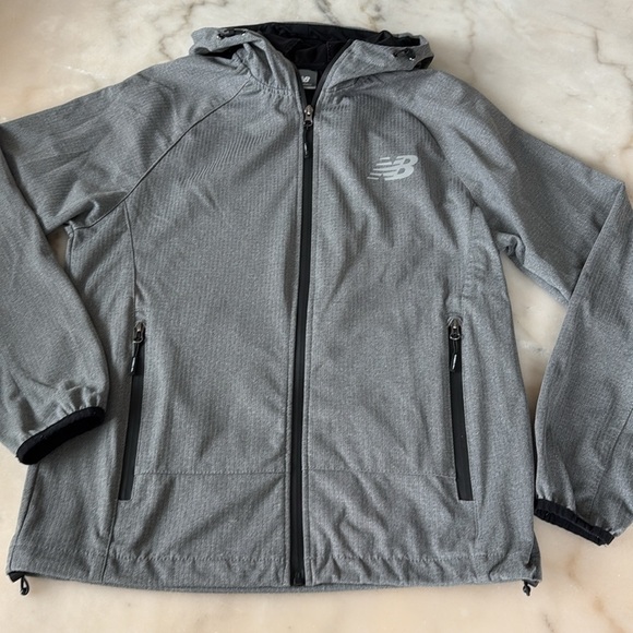 New Balance Heather Gray Hooded Jacket Sz S/M Loose Fit - Picture 5 of 10